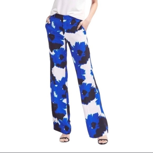 Banana Republic Pants - Banana Republic Mid Ride Floral Blake Trouser Size 8